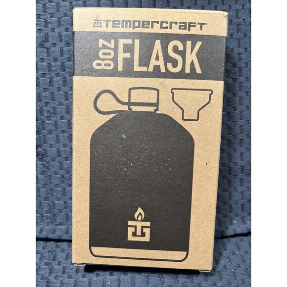 NIB Tempercraft 8oz Stainless Flask w/ Swan Lake Golf Resort Black NIB - Picture 5 of 6